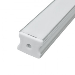 Profile for 1 m LED Strips - Rectangular, Aluminium, 19 x 19 x 1000mm, Clips