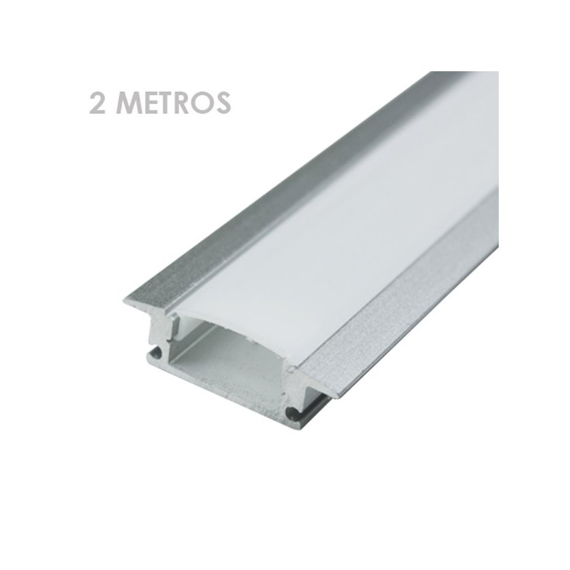 Profile for 2 m LED Strips - Rectangular, Aluminium, Clips