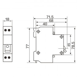 Circuit breaker 1P+N 4,5kA