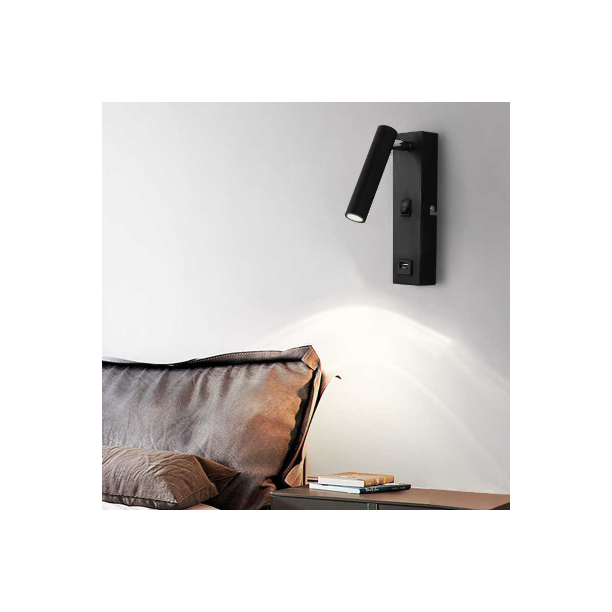 LUZ DE PAREDE DE ALUMÍNIO LED 3W USB