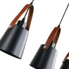 Lampe à pendentif en cuir 3xE27