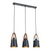 3xE27 leather pendant lamp