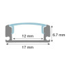 Profilé rectangulaire 2 m aluminium pour bandes LED
