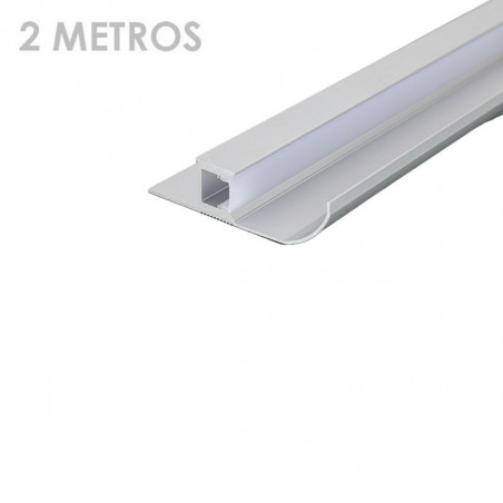 Flush mounted aluminium profile 2 m long LED strip with milky cover
