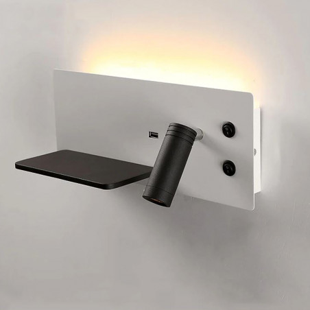 Luz de parede LED 7+3W com USB