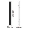 Lâmpada de parede linear LED 18W preto 60cm