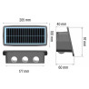 Applique solaire bidirectionnelle à LED 6 LEDS IP54