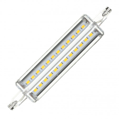 R7s LED Linear dimmable Light bulb. 10W, 360º. 118mm.