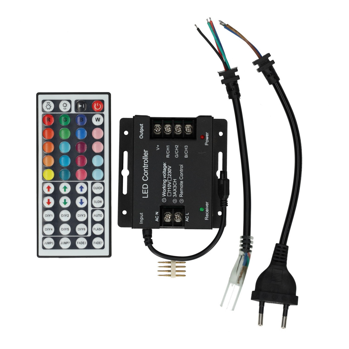 220V RGB controller, 220V strip, with remote,