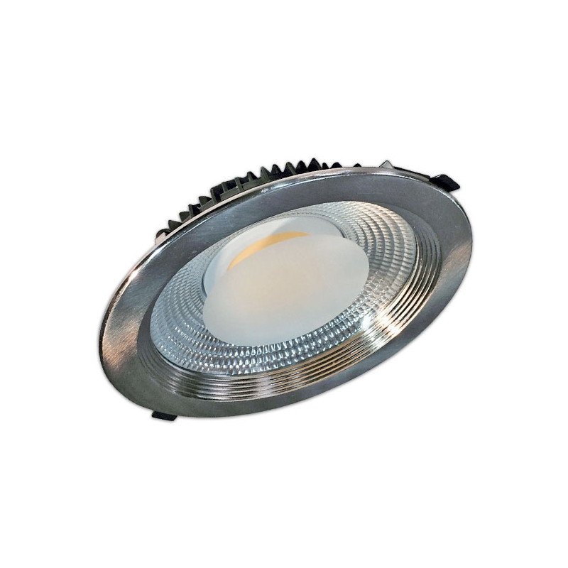Proyector Led techo redondo plateado 30W luz blanca Proyector Led techo redondo plateado 30W luz blanca