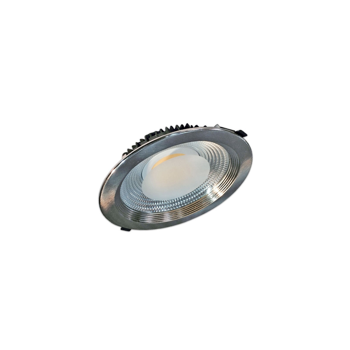 Proyector Led techo redondo plateado 30W luz blanca