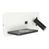 Aplique LED de Pared con Carga Inalámbrica, USB y Luz de Lectura 3W + 7W Lado Izquierdo