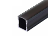 Perfil tira led alumínio retangular 17,5 x 14,5 x 1000mm preto
